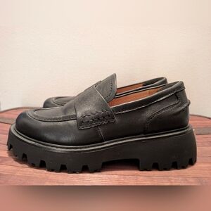 Naked Wolfe Black Lug Sole Loafers